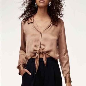 Aritzia Tie Front Blouse